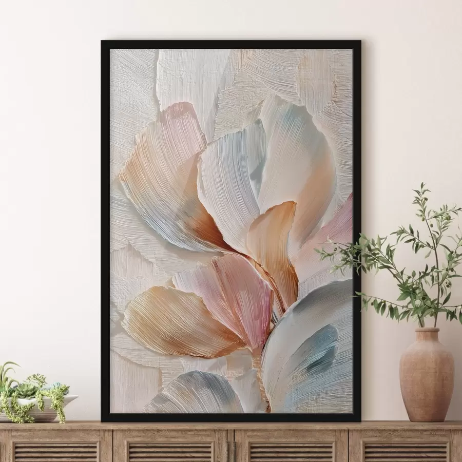 Papier peint Composition stylisée avec un effet de coups de pinceau épais sur un fond clair f48203