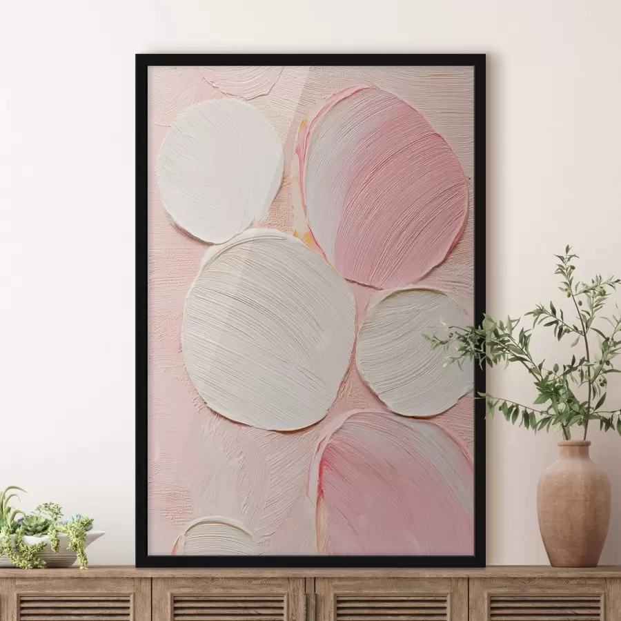 Papier peint Panneau décoratif orné de coups de pinceau circulaires en relief dans une palette de couleurs pastel f48208