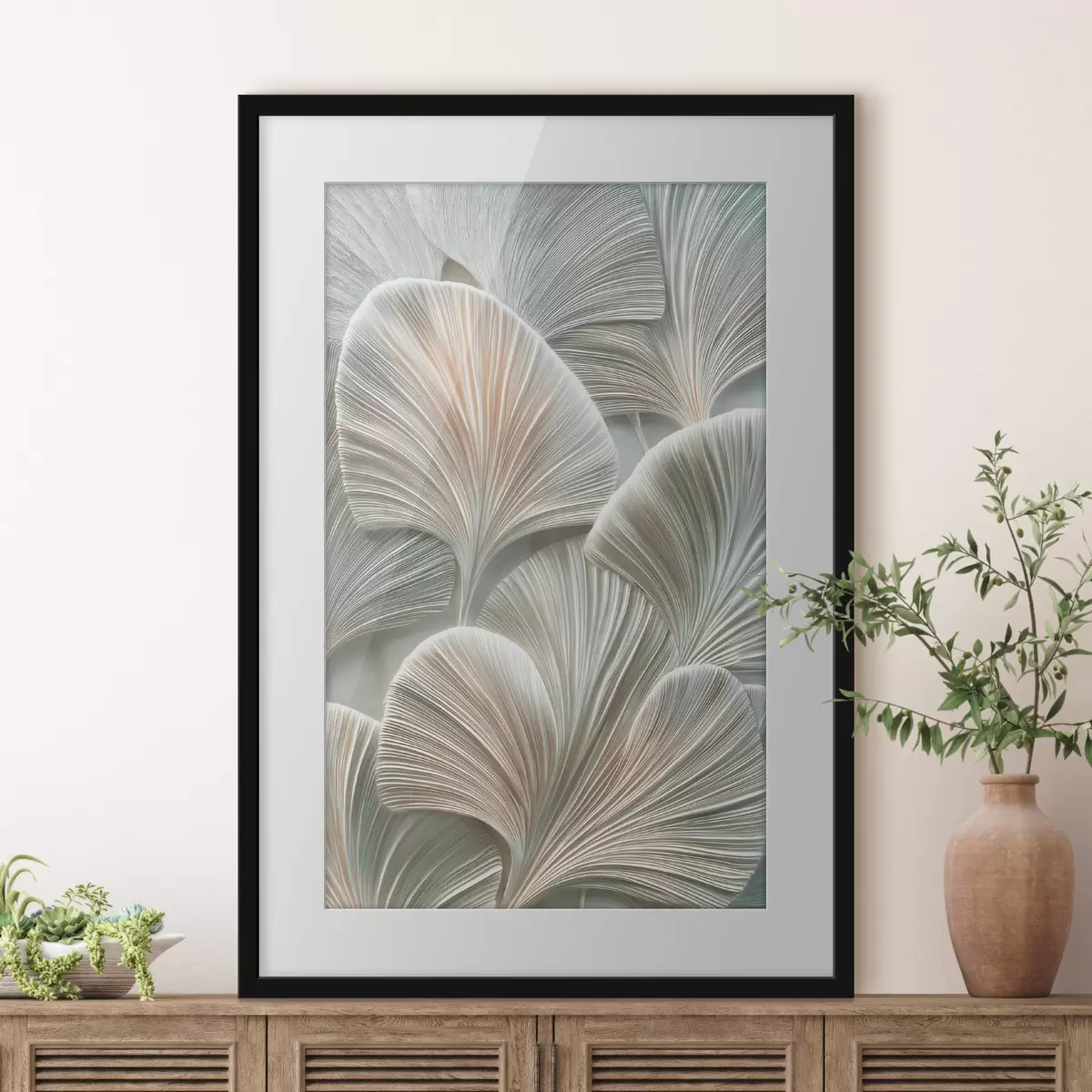 Poster Feuilles et étreinte f48210