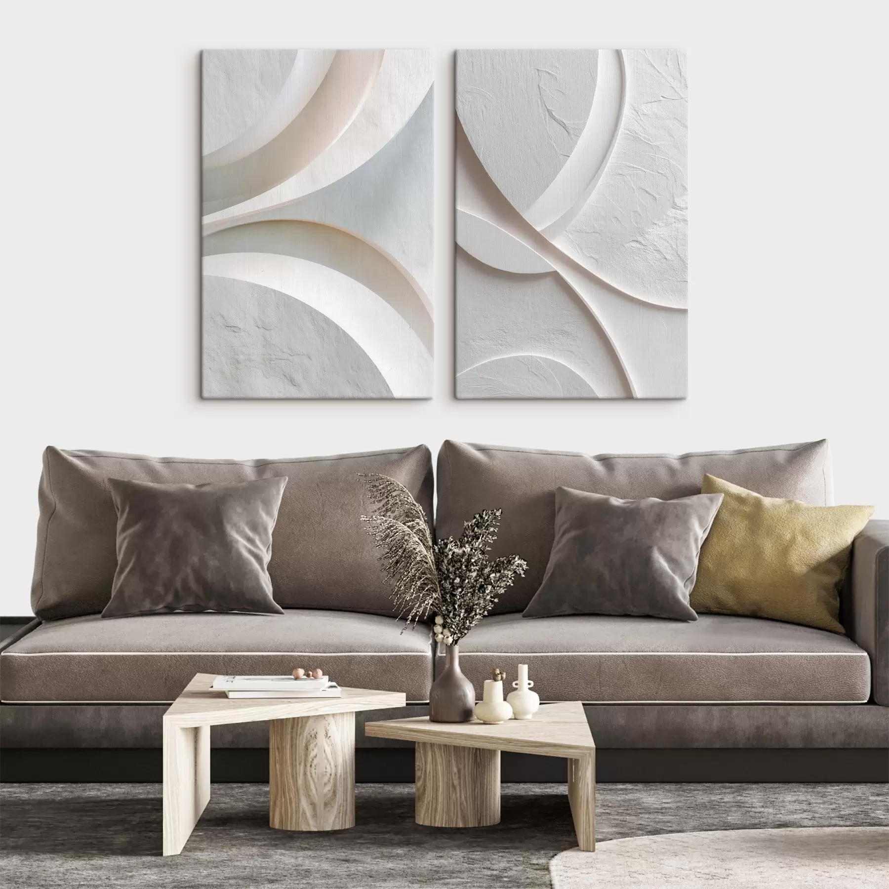 Tableau Composition abstraite aux lignes fluides et à la texture de pierre, dans un style contemporain de bas-relief m30136