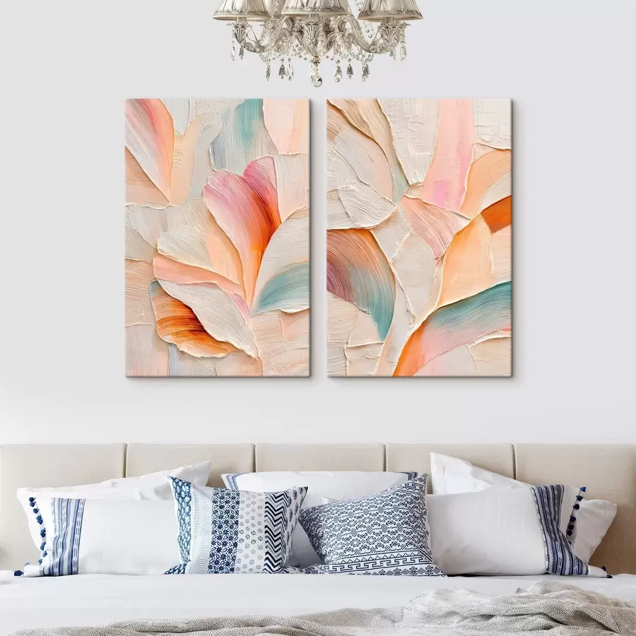 Tableau Pétales décoratifs aux traits volumineux, dans un style d'art contemporain m30139