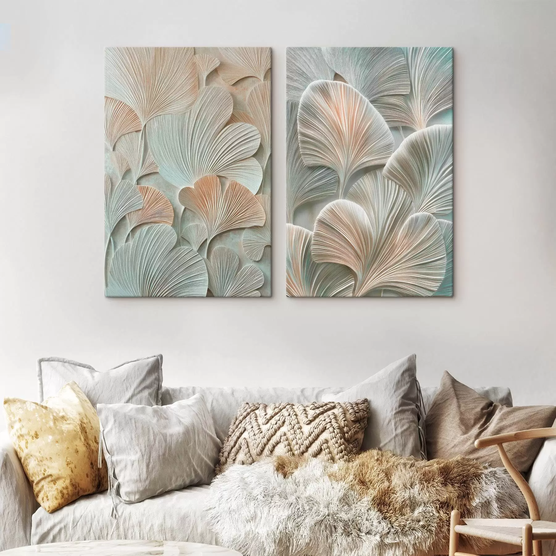 Tableau Illustration florale légère avec effet de relief, dans un style minimaliste m30142