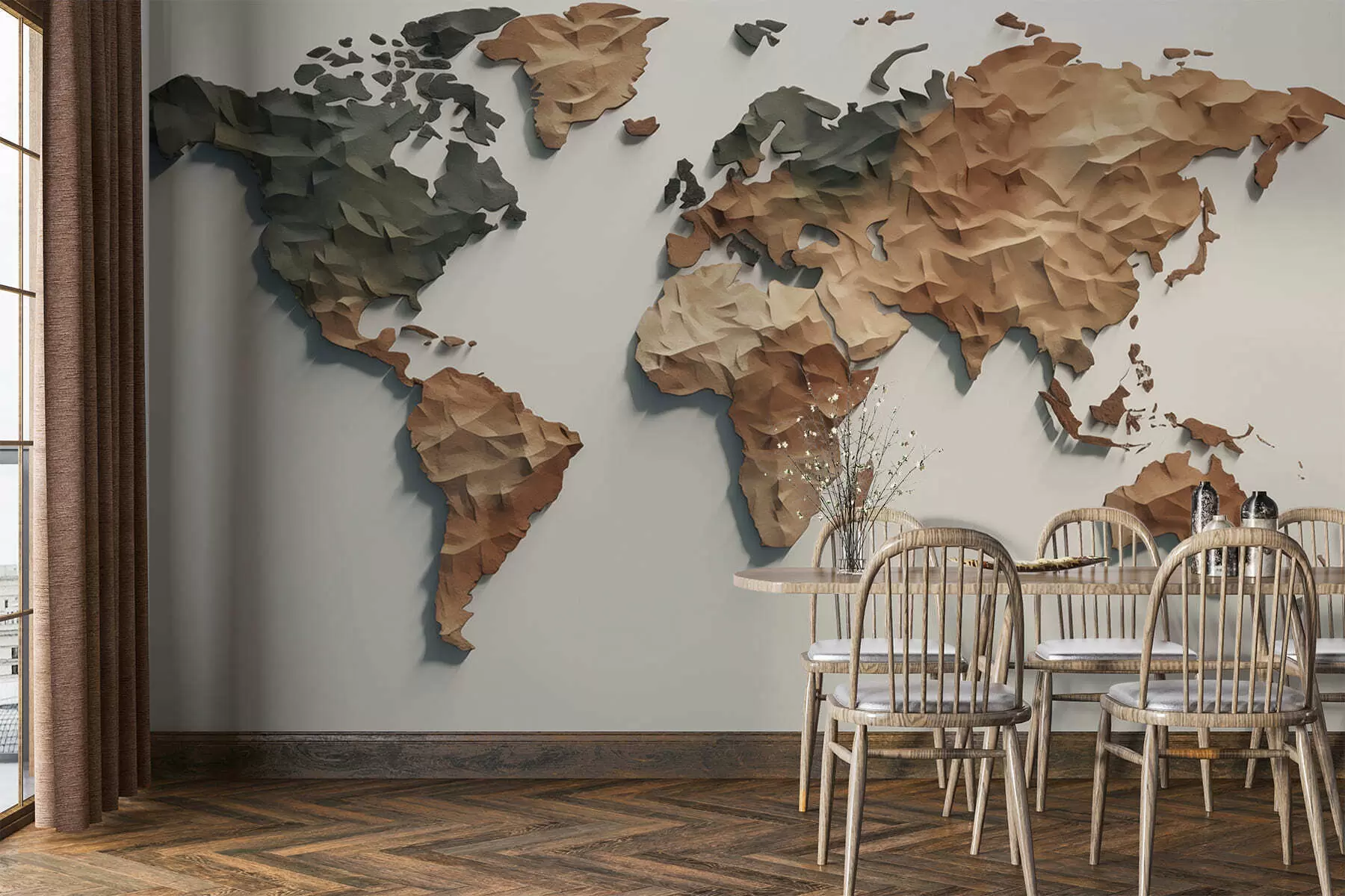 Papier peint Carte du monde abstraite w05342