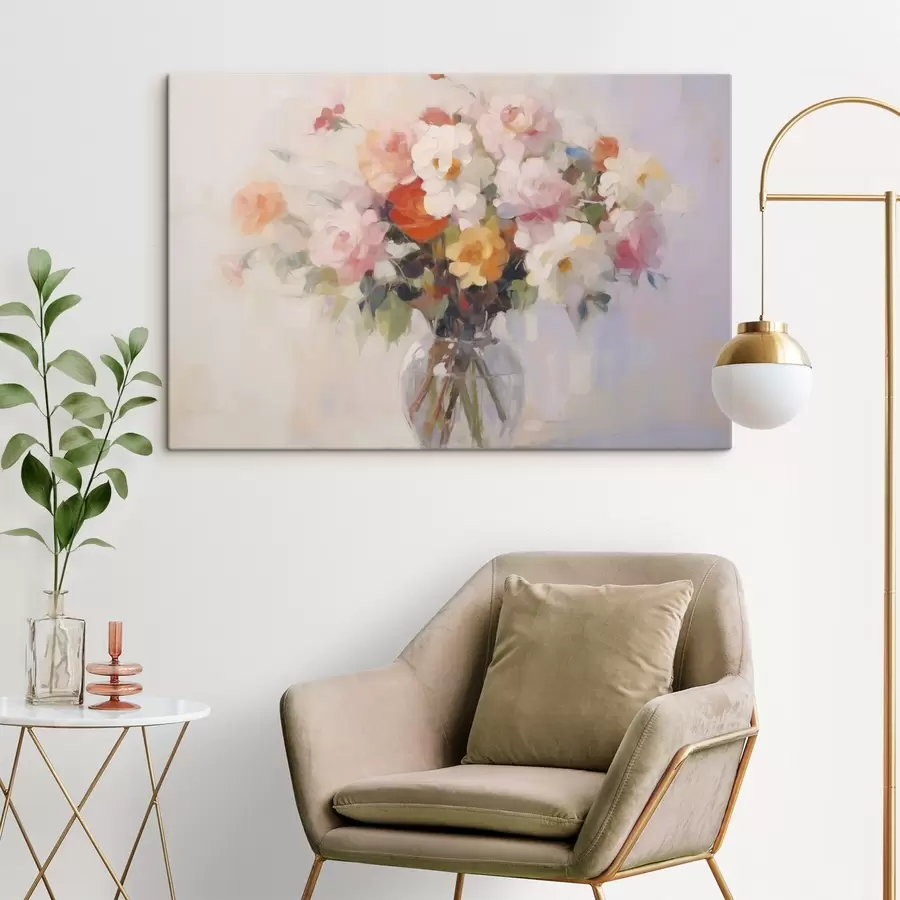 Tableau Bouquet de fleurs imitation peinture s48587