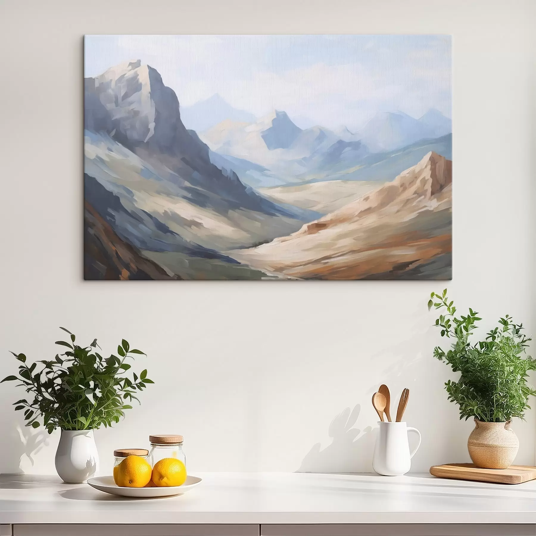 Tableau Paysage de montagne imitation peinture s48589