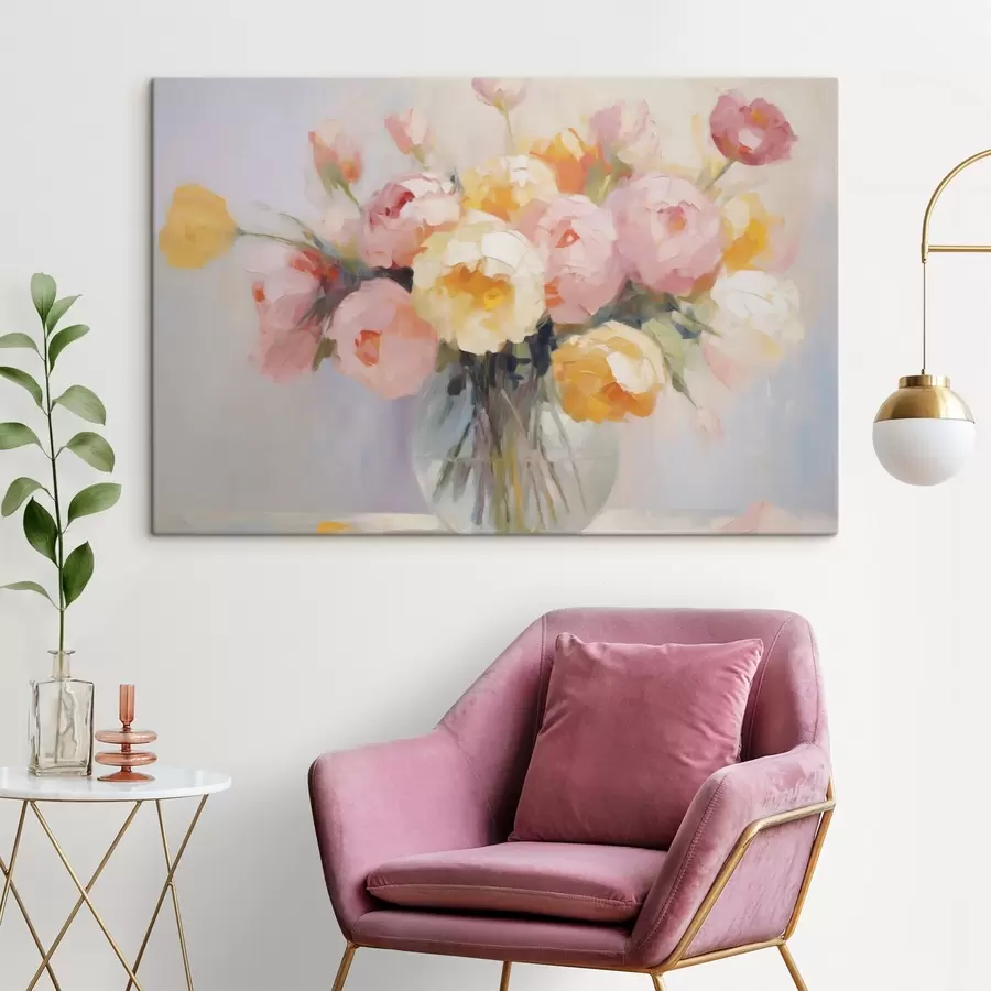 Tableau Un bouquet dans un vase s48592