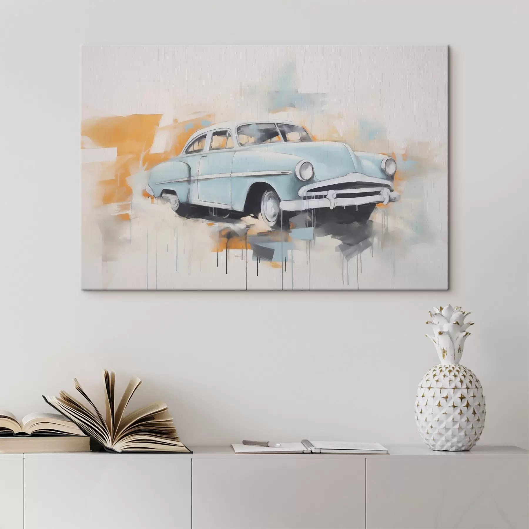 Tableau Abstraction avec une voiture s48595