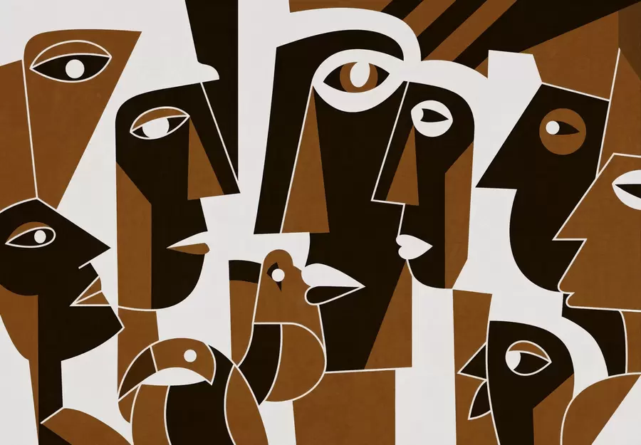 Papier peint Visages de style africain w05446