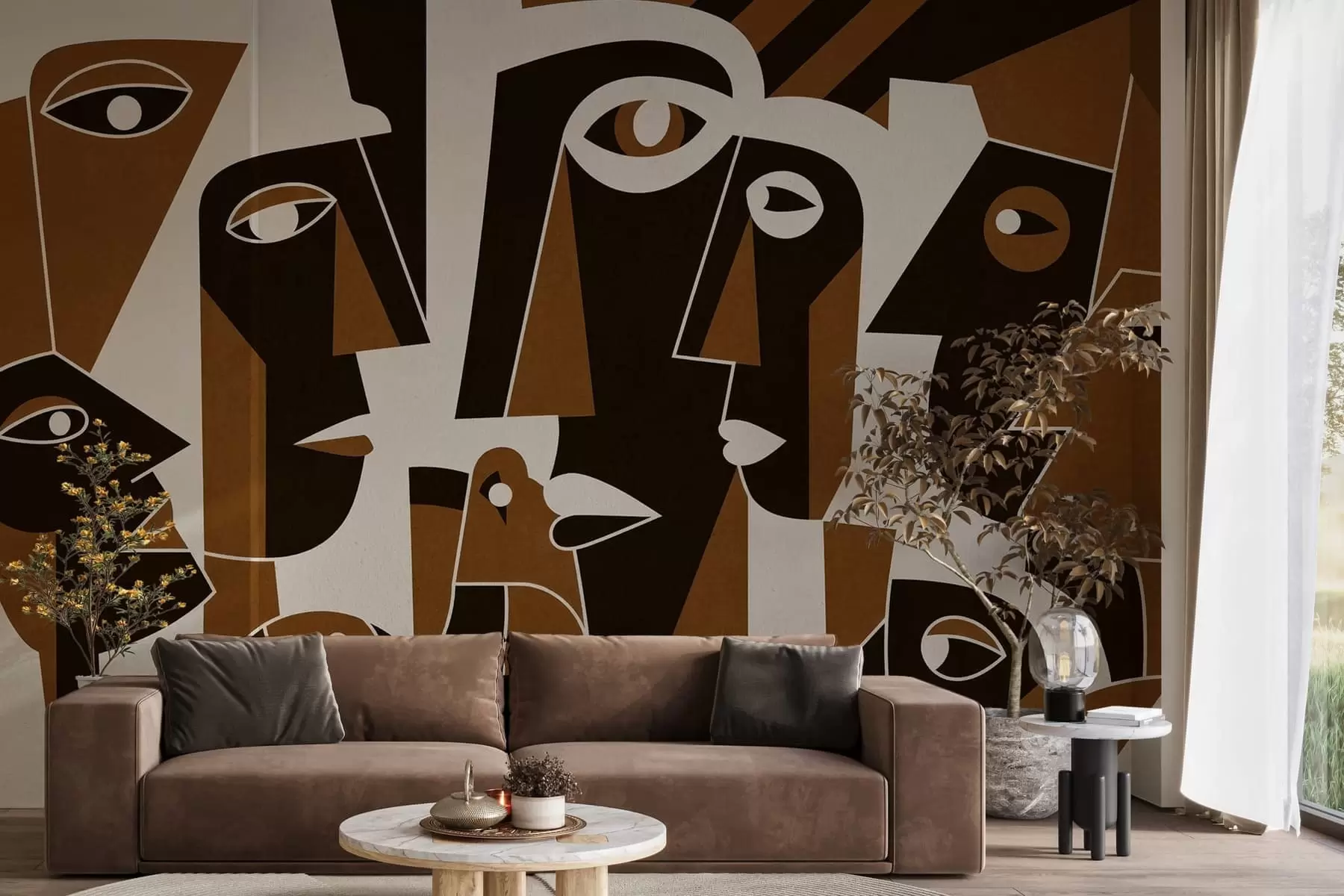 Papier peint Visages de style africain w05446