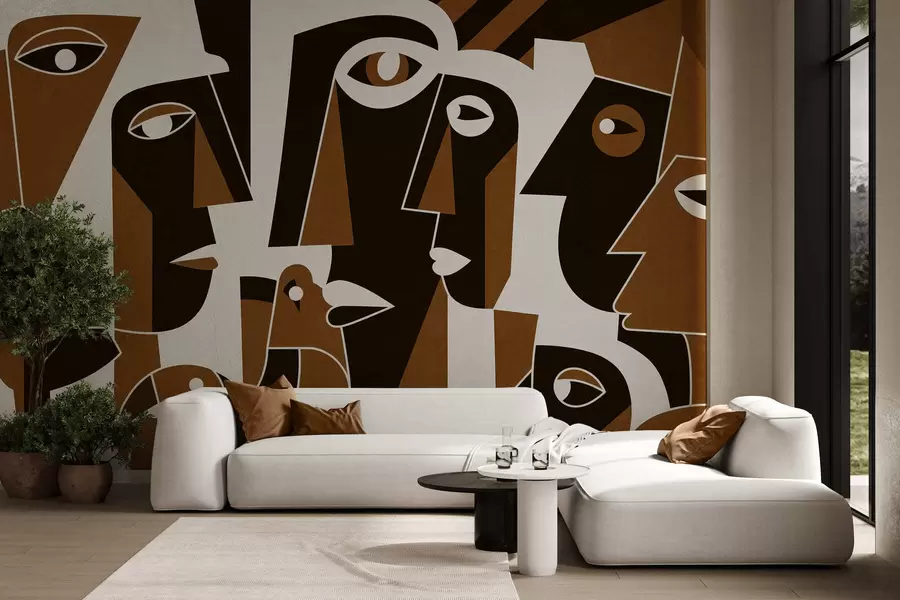 Papier peint Visages de style africain w05446