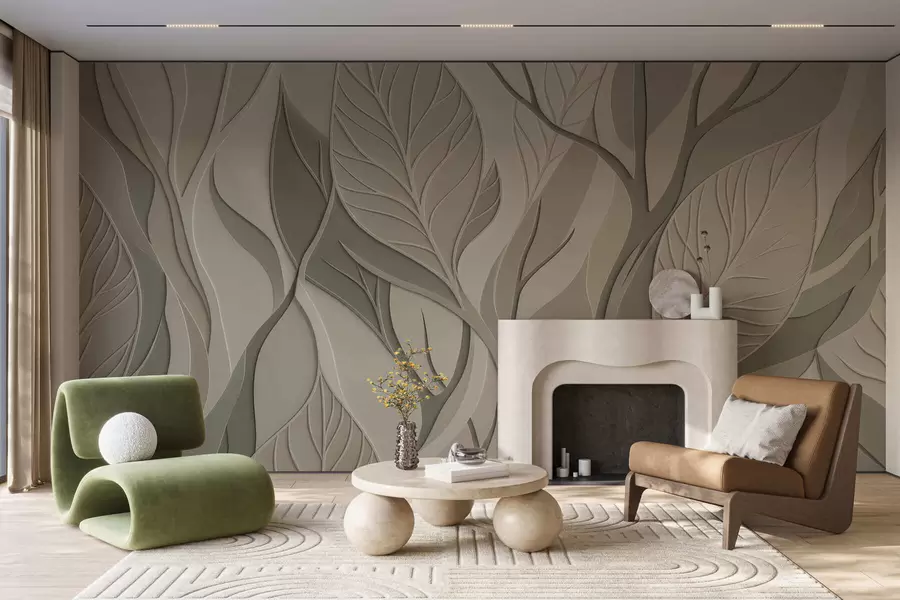 Papier peint Feuilles entrecroisées w05448