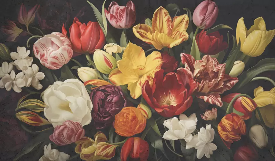 Papier peint Bouquet grunge vintage w05451