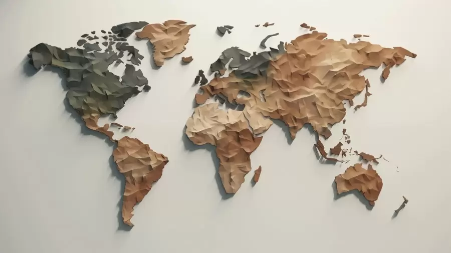 Papier peint Carte du monde abstraite c00011
