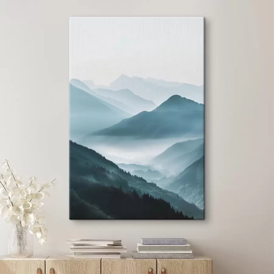 Tableau Paysage de montagne dans la brume s48568