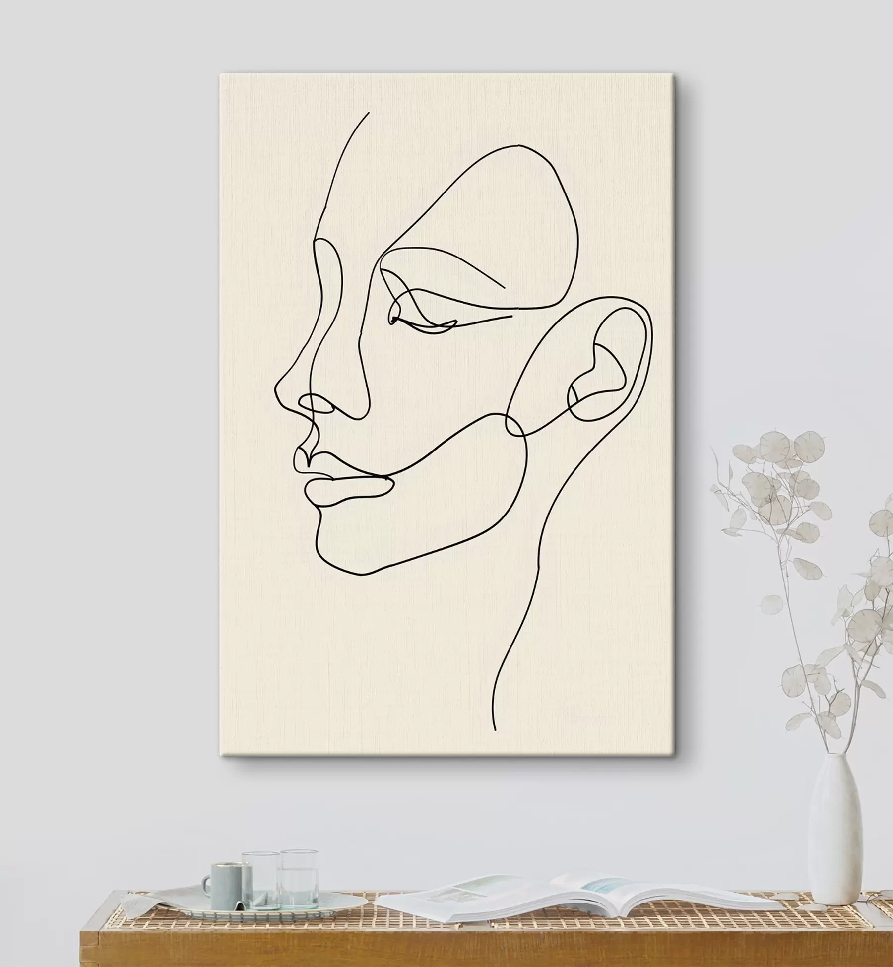 Tableau Un style épuré, rehaussé de touches de beige et de terracotta s48570