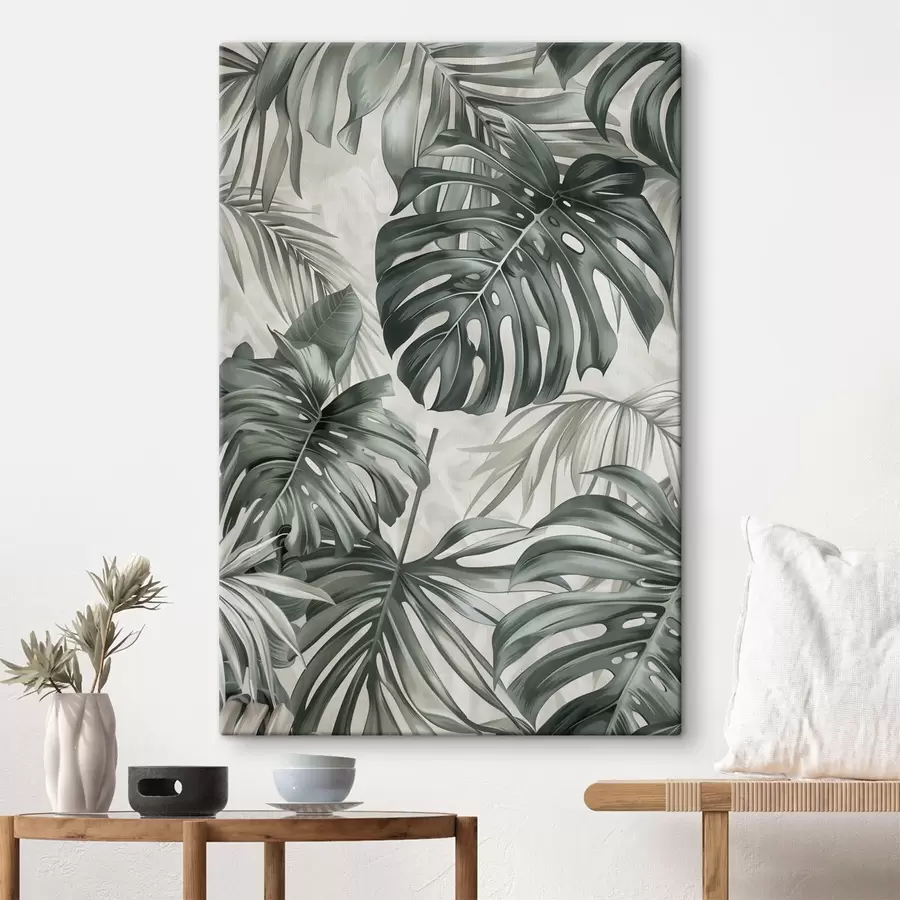 Tableau Feuilles de monstera, style contemporain s48576