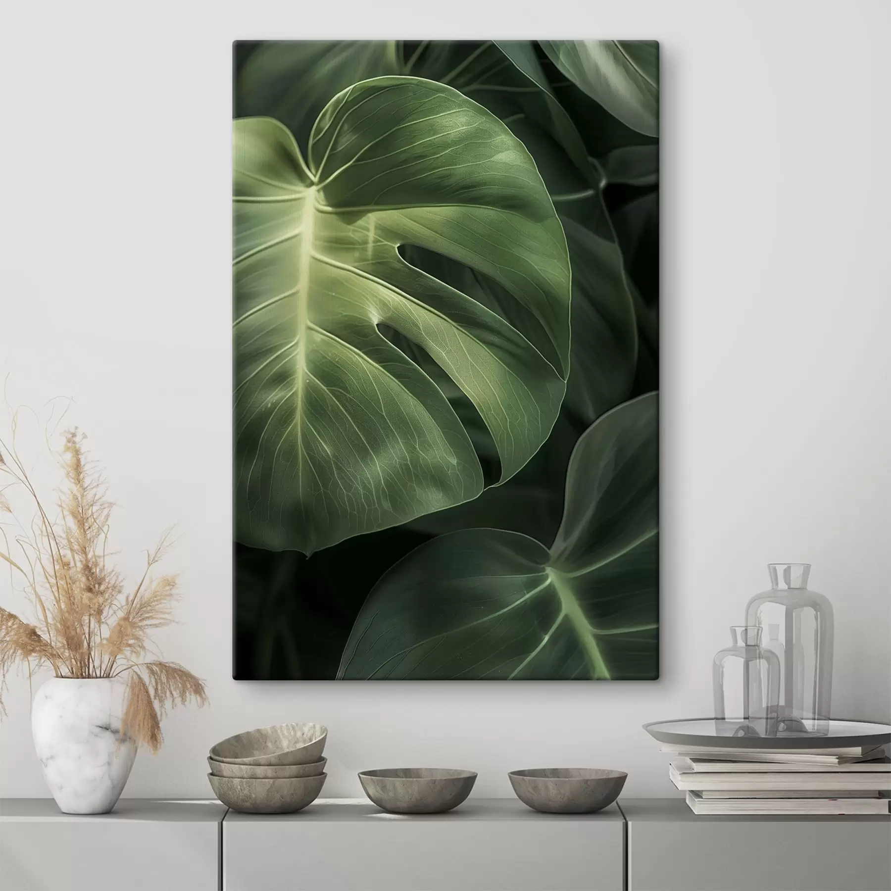 Tableau Grandes feuilles tropicales s48578