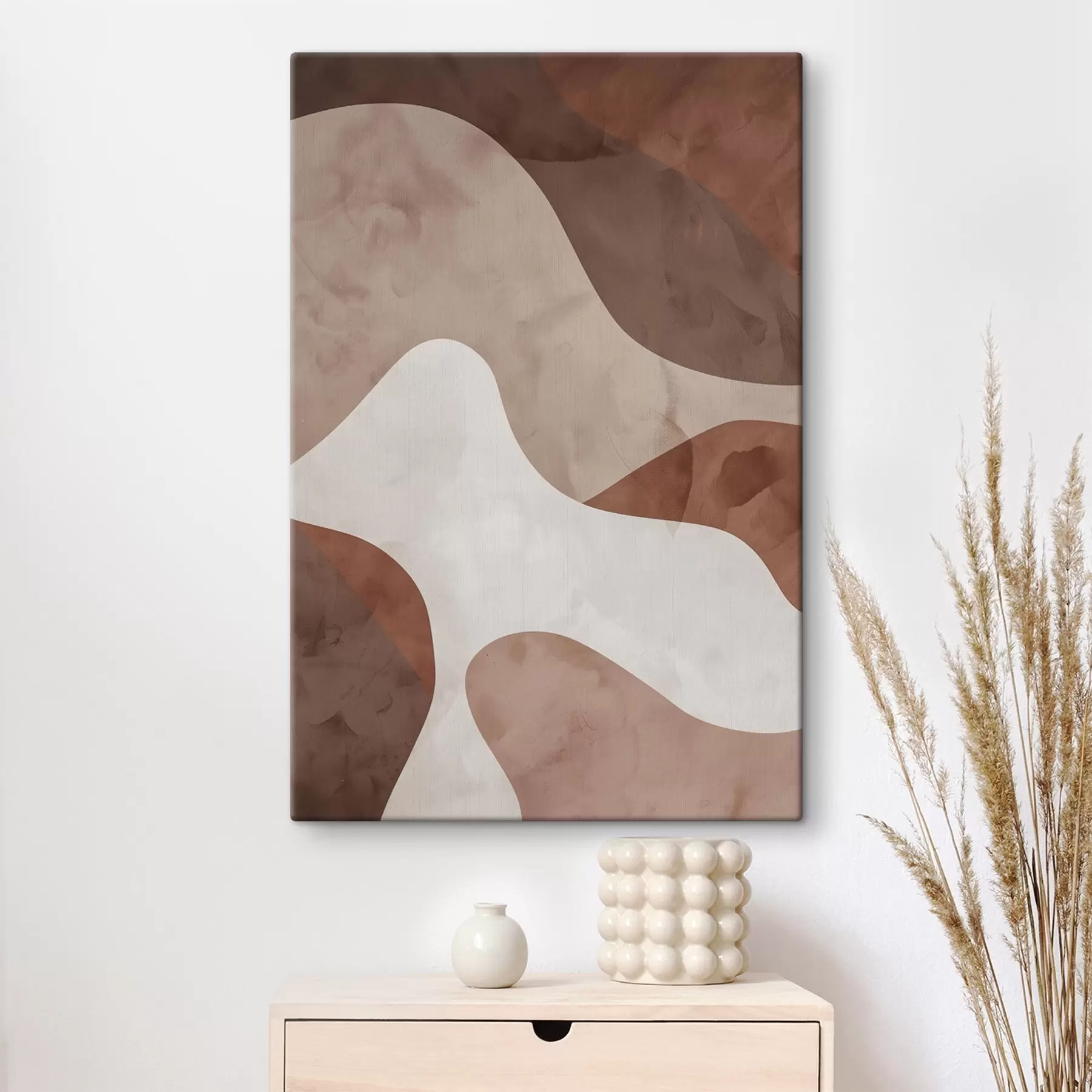 Tableau Formes abstraites beiges, minimalisme s48579