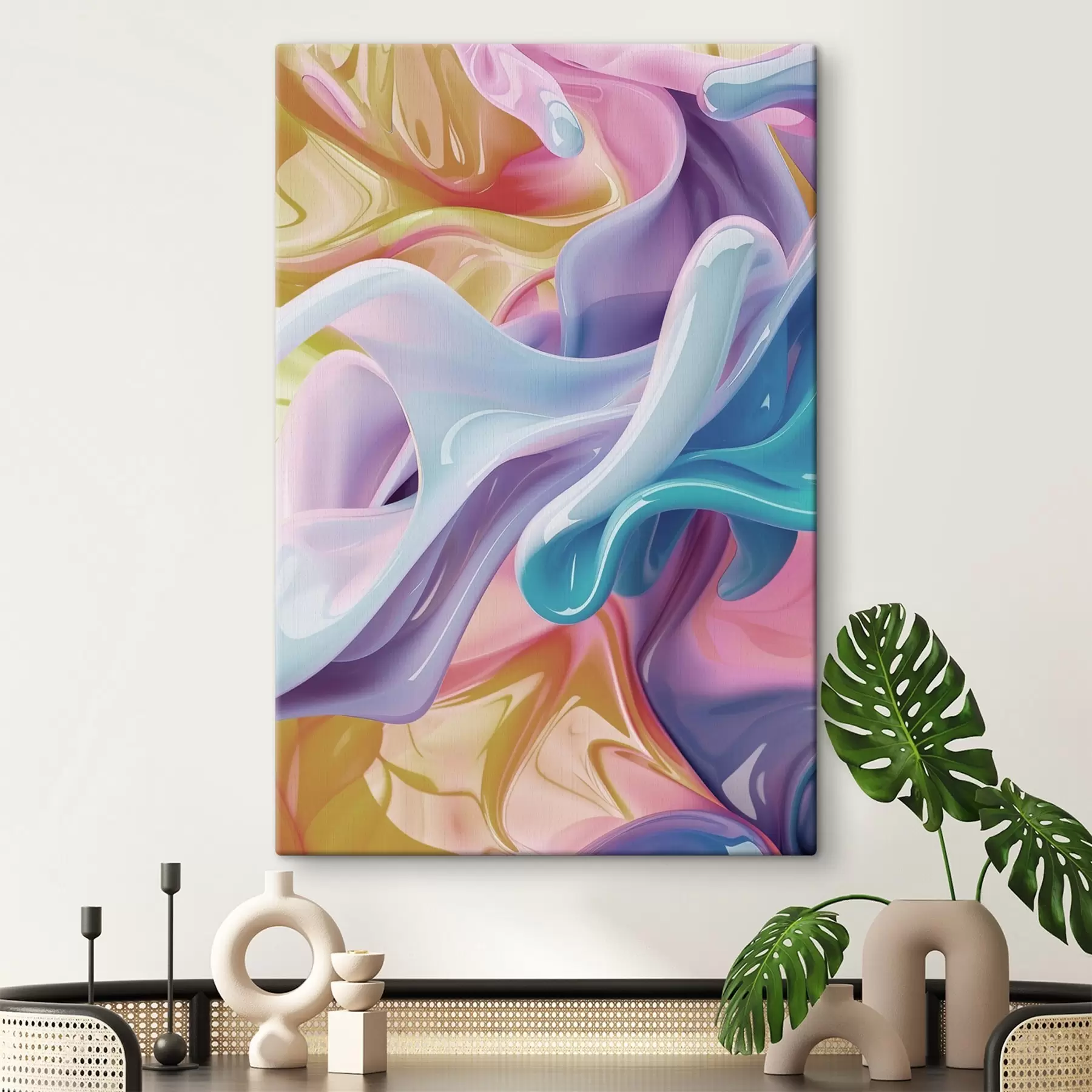 Tableau Art abstrait, couleurs dynamiques s48582
