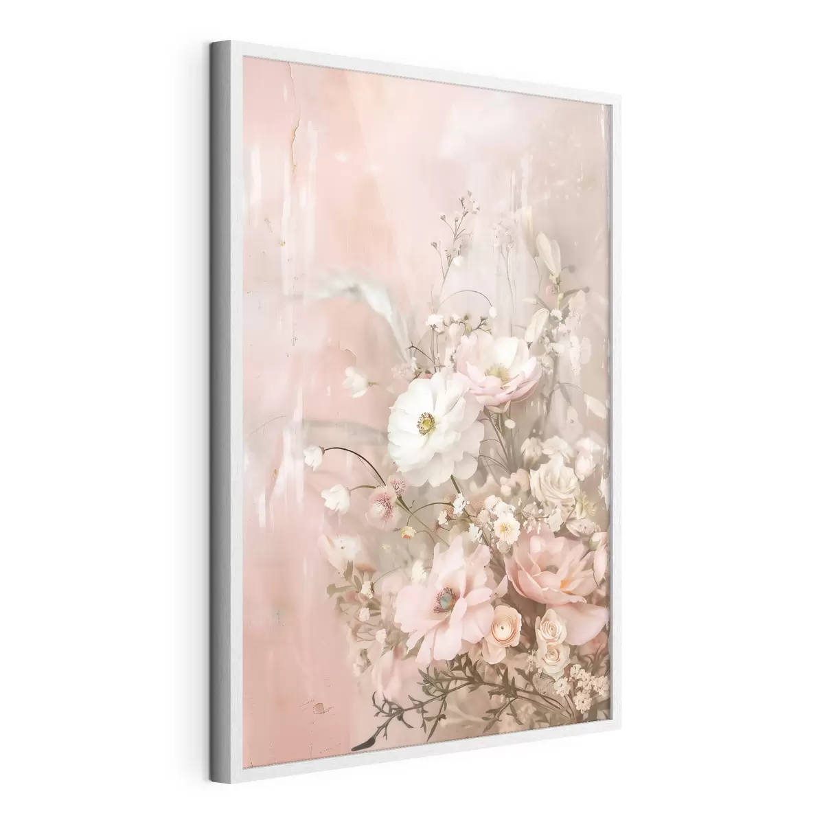 Poster Composition florale dans les tons beiges et roses f48564