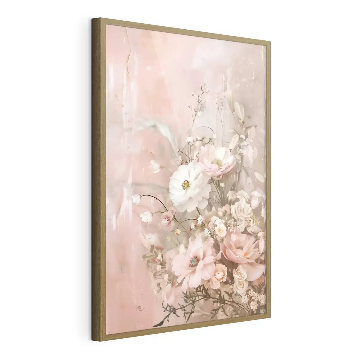 Poster Composition florale dans les tons beiges et roses f48564