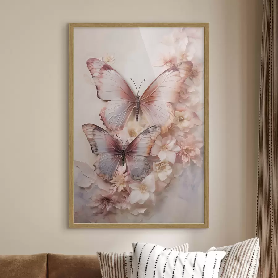 Papier peint Fleurs et papillons f48565