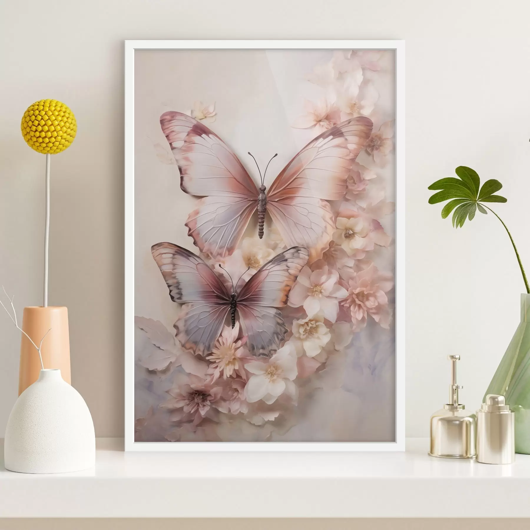 Papier peint Fleurs et papillons f48565