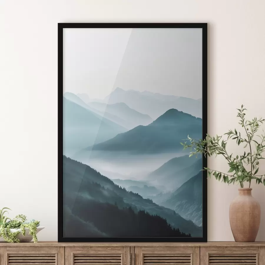 Papier peint Paysage de montagne dans la brume f48568