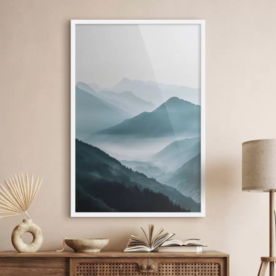 Papier peint Paysage de montagne dans la brume f48568