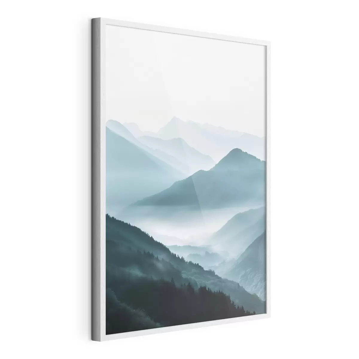 Poster Paysage de montagne dans la brume f48568