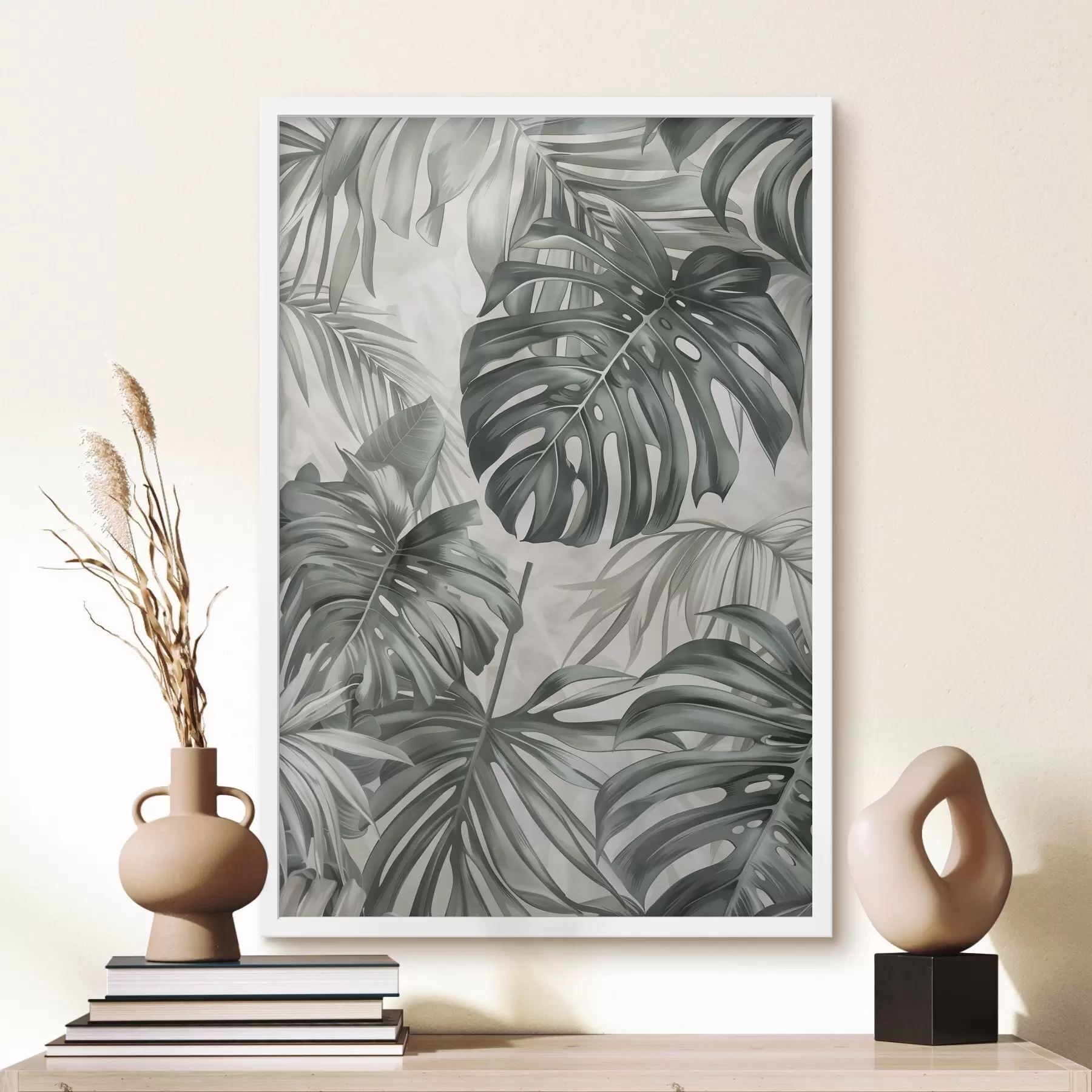Papier peint Feuilles de monstera, style contemporain f48576