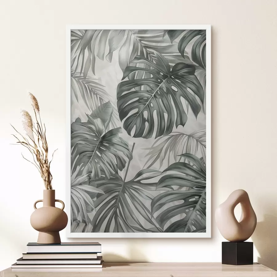 Papier peint Feuilles de monstera, style contemporain f48576