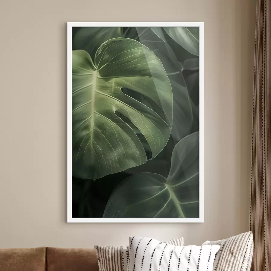 Papier peint Grandes feuilles tropicales f48578