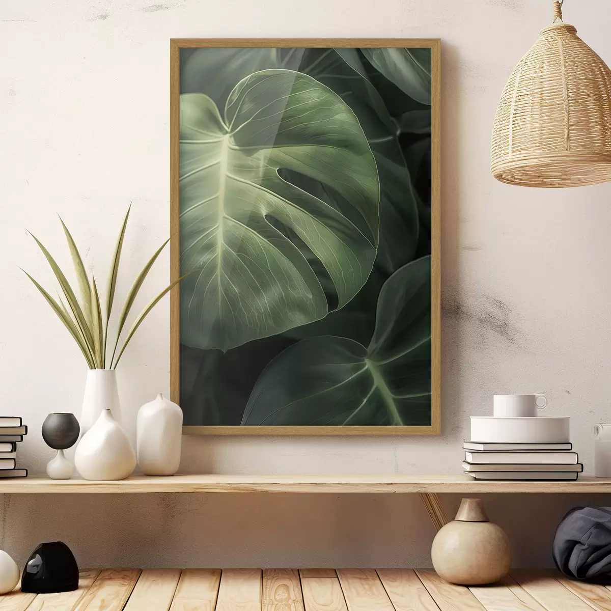 Poster Grandes feuilles tropicales f48578
