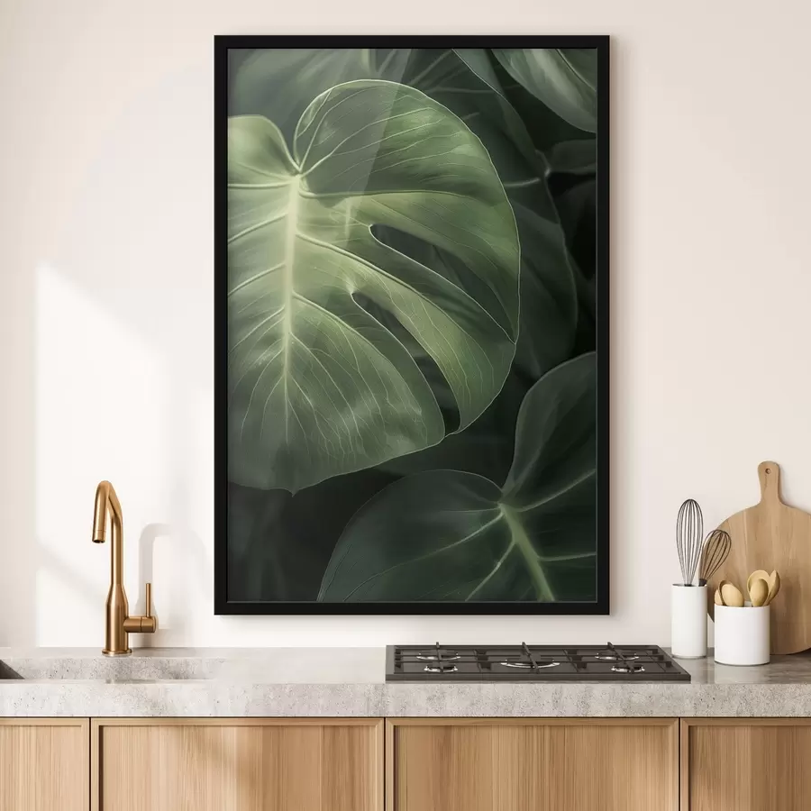 Papier peint Grandes feuilles tropicales f48578