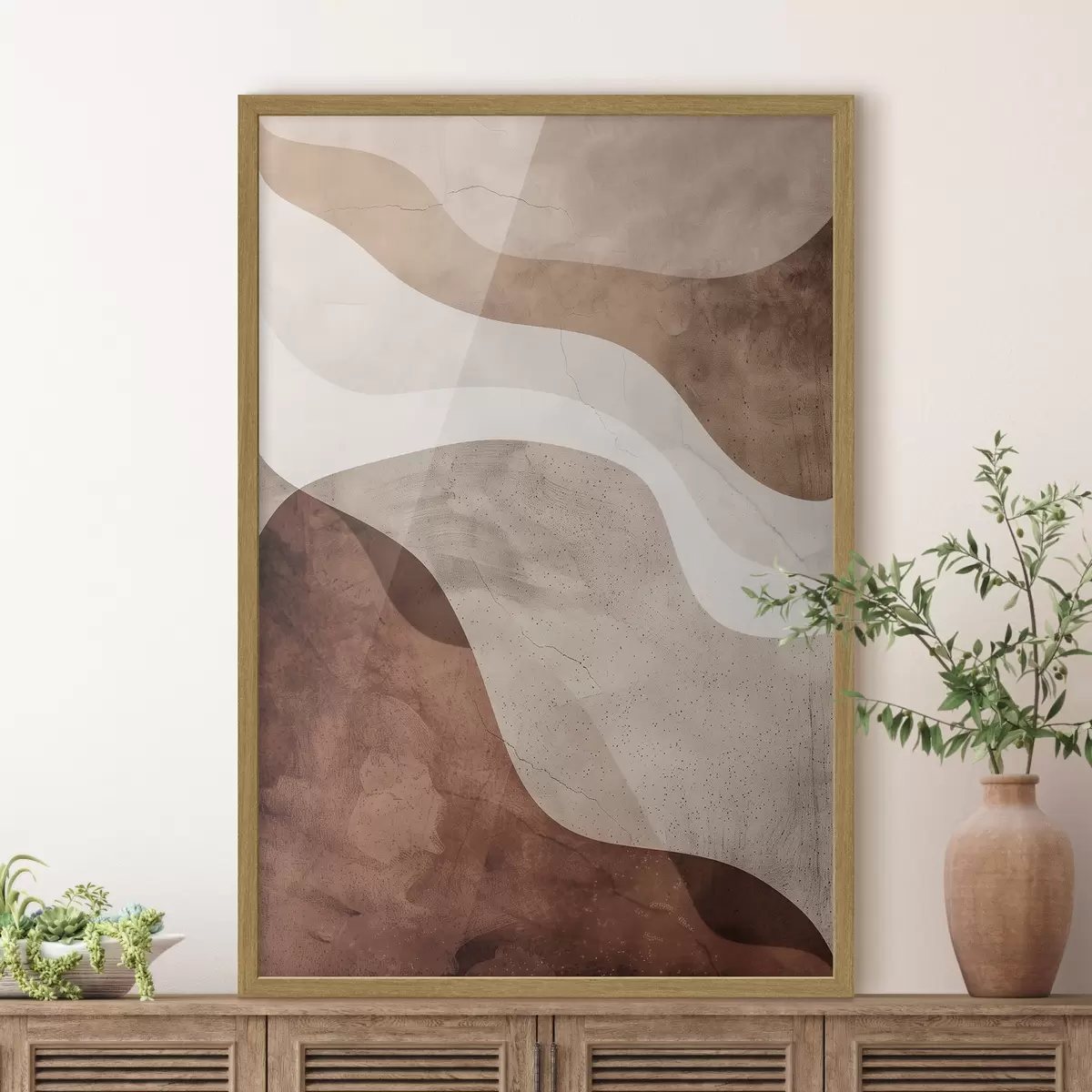 Poster Abstraction moderne, tons chauds f48580