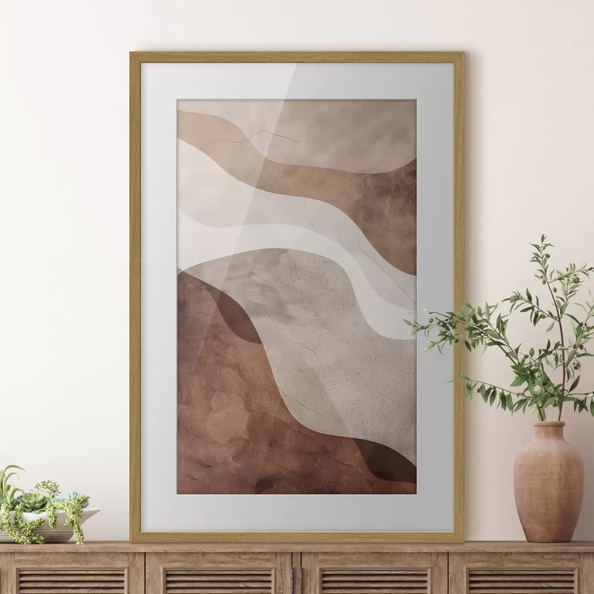 Poster Abstraction moderne, tons chauds f48580
