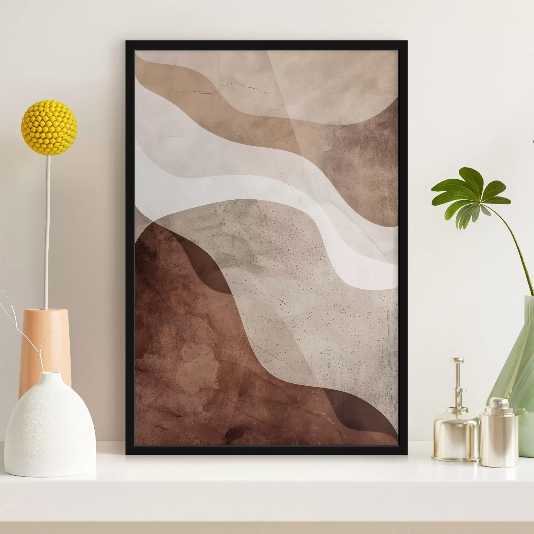 Papier peint Abstraction moderne, tons chauds f48580