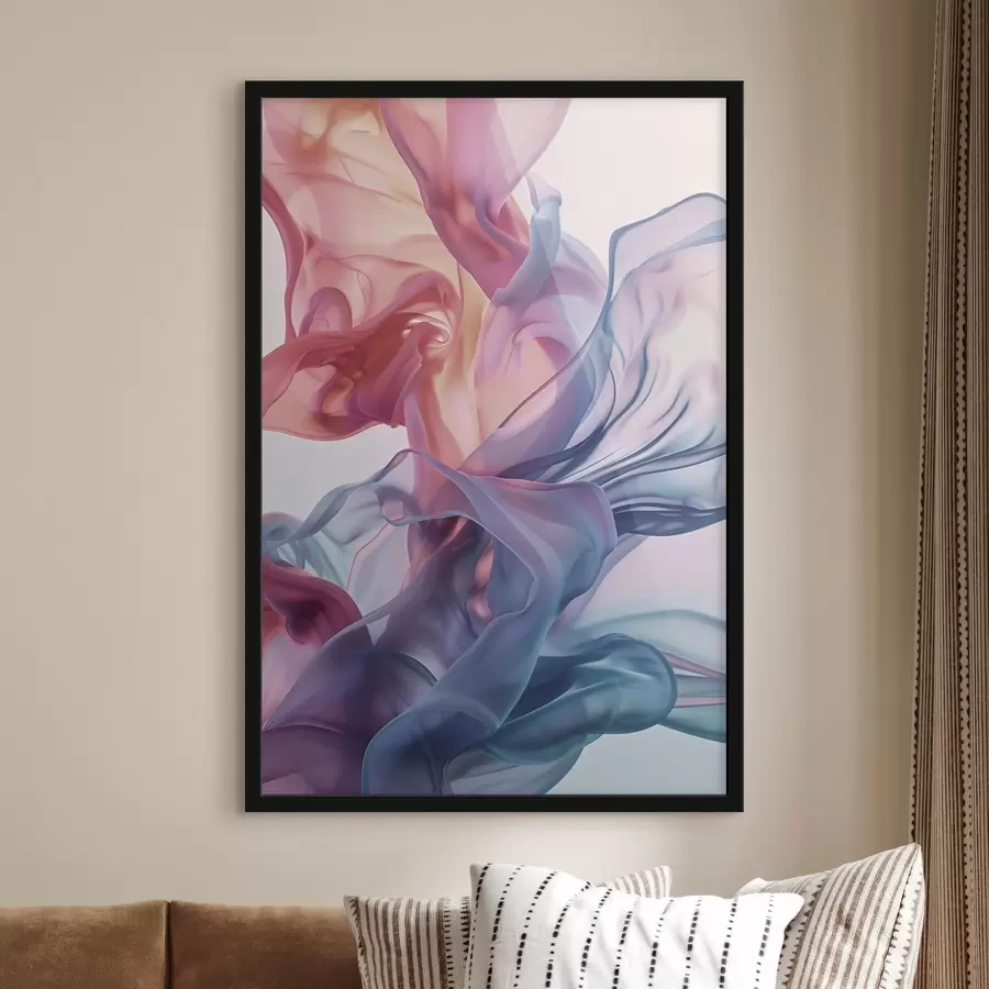 Papier peint Abstraction lumineuse, vagues colorées, style contemporain f48581