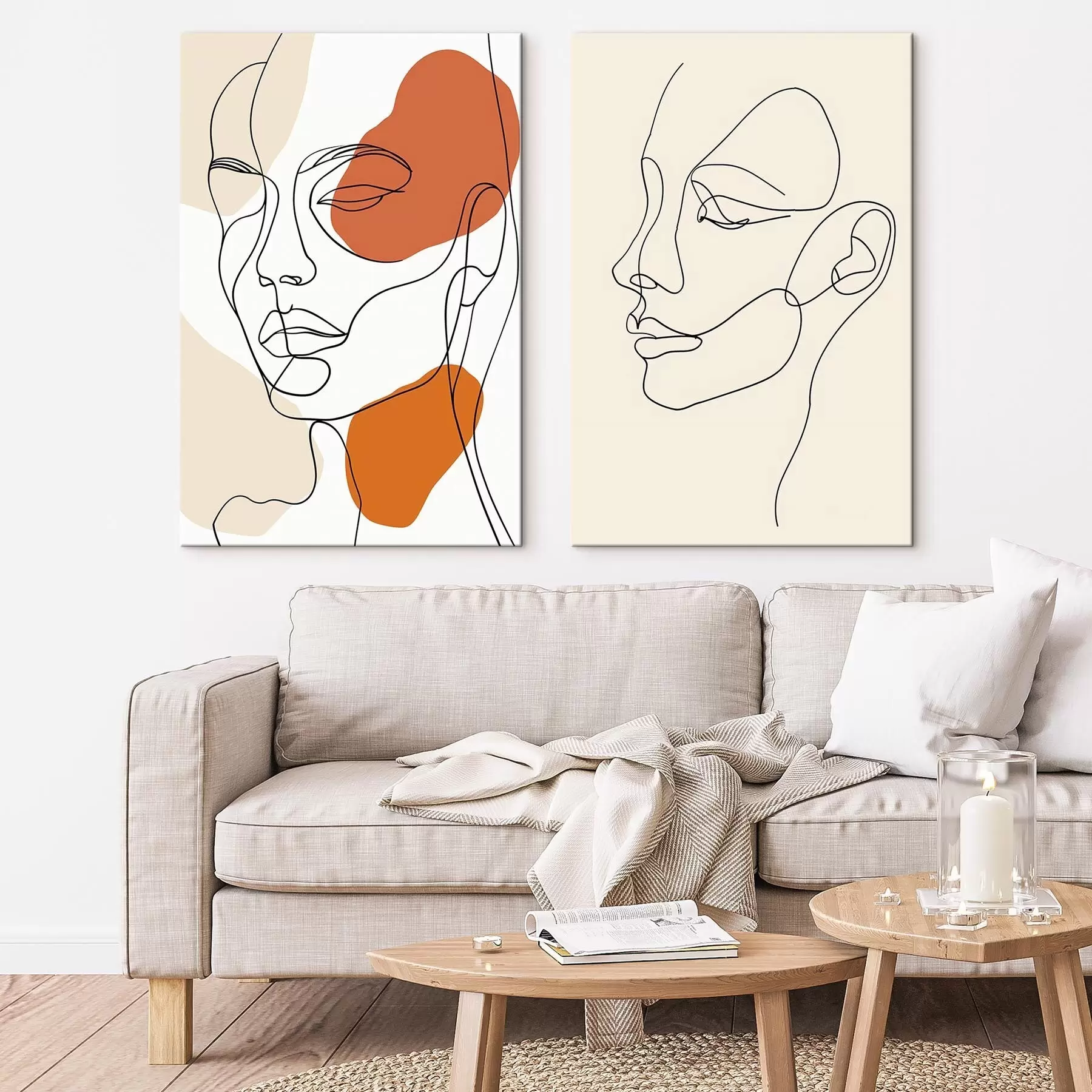 Tableau Visages abstraits, minimalisme moderne m30270