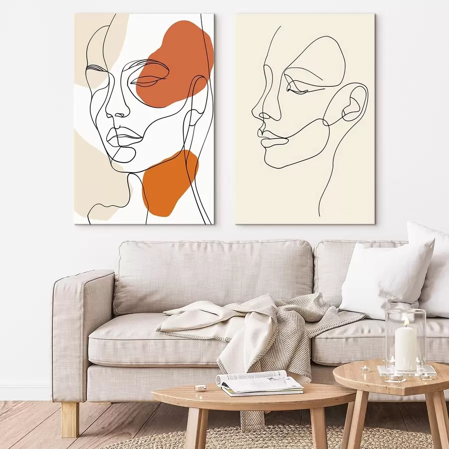 Tableau Visages abstraits, minimalisme moderne m30270