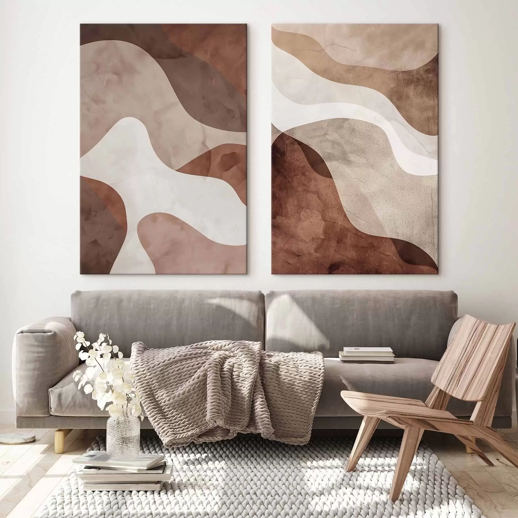 Tableau Beige abstrait, style scandinave m30275