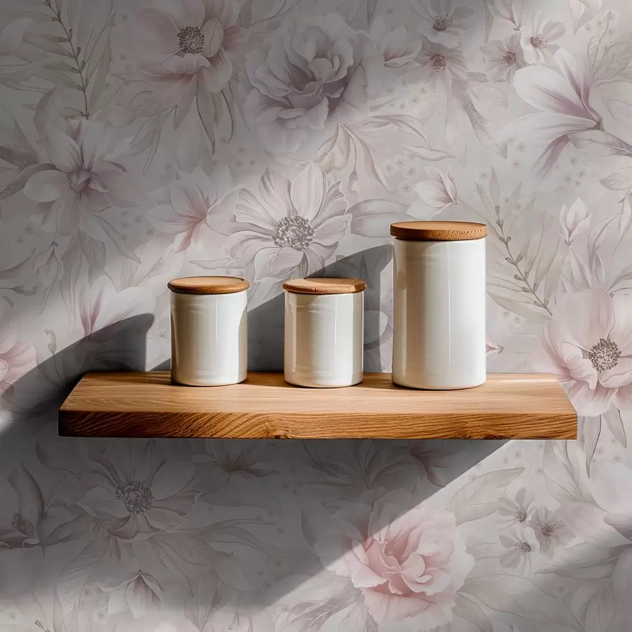 Papier peint Motif clair composé de grandes fleurs délicates a01133