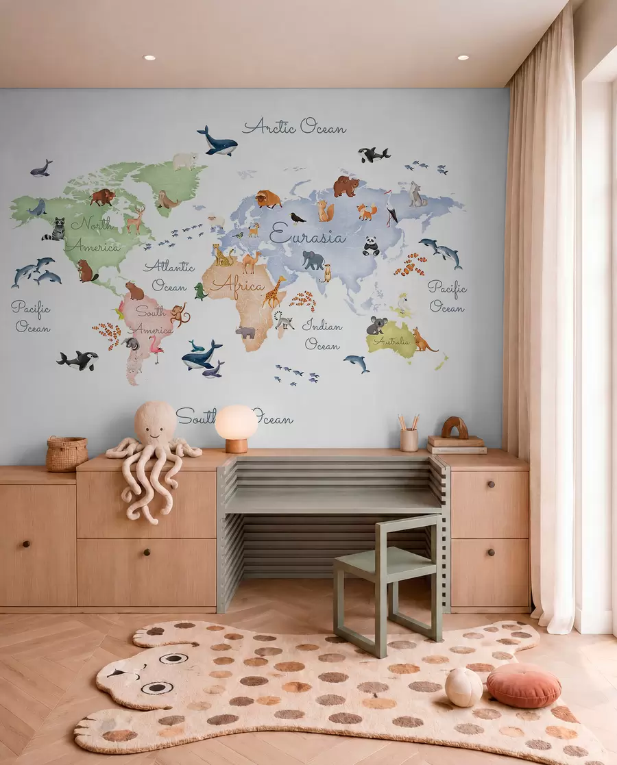 Papier peint Atlas pastel en anglais c00012en