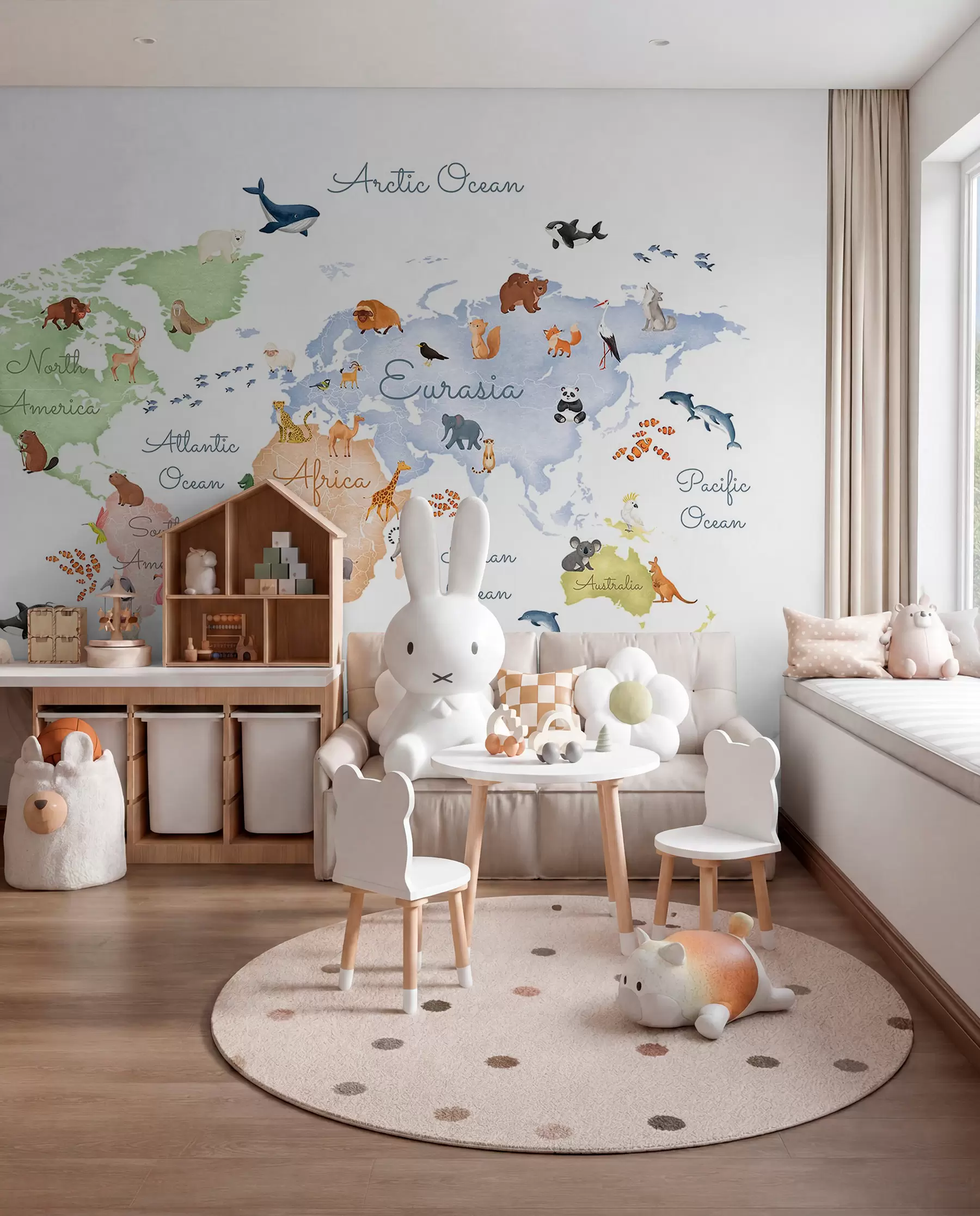 Papier peint Atlas pastel en anglais c00012en