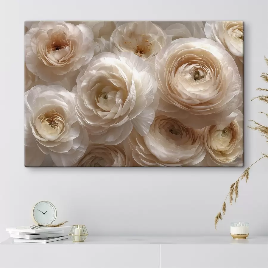Tableau Des roses blanches, une composition florale délicate s48628