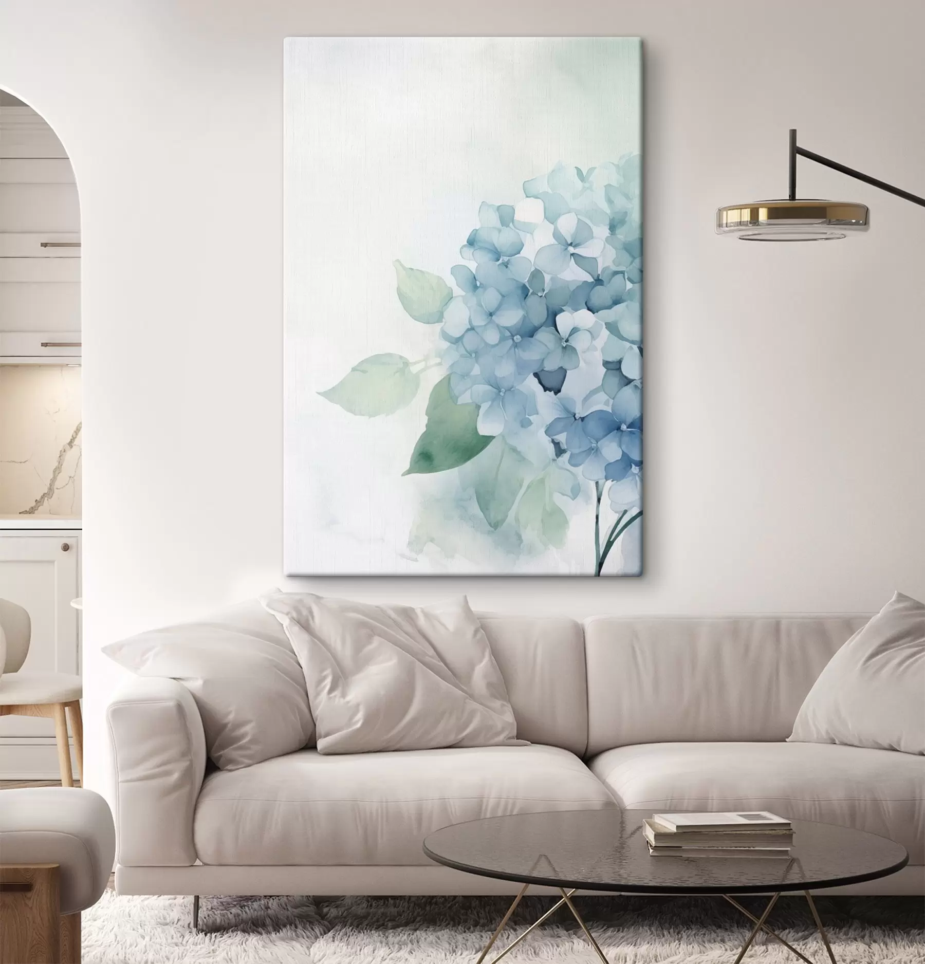 Tableau Fleurs d'hortensia aux tons pastel s48636