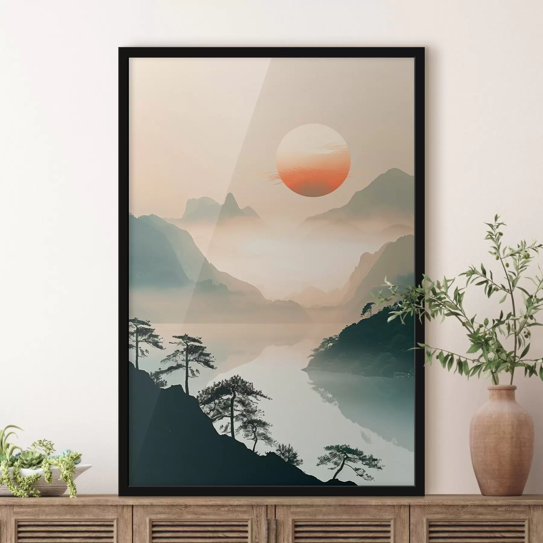 Papier peint Branches de bambou, style oriental f48632