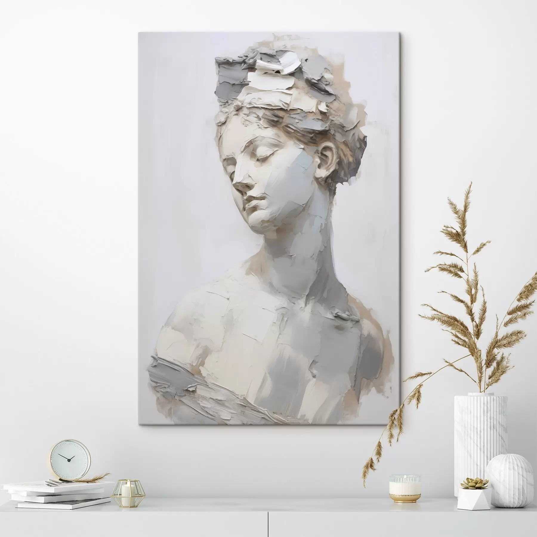Tableau Buste antique représentant une femme, imitation d'un tableau s48670