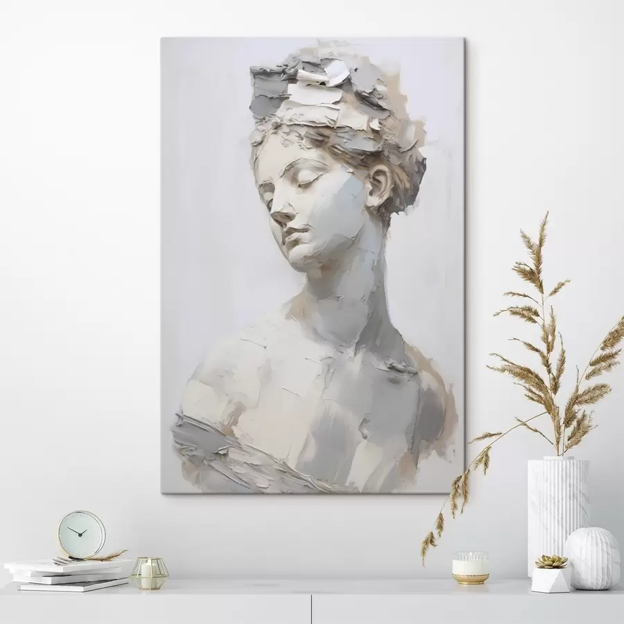 Tableau Buste antique représentant une femme, imitation d'un tableau s48670